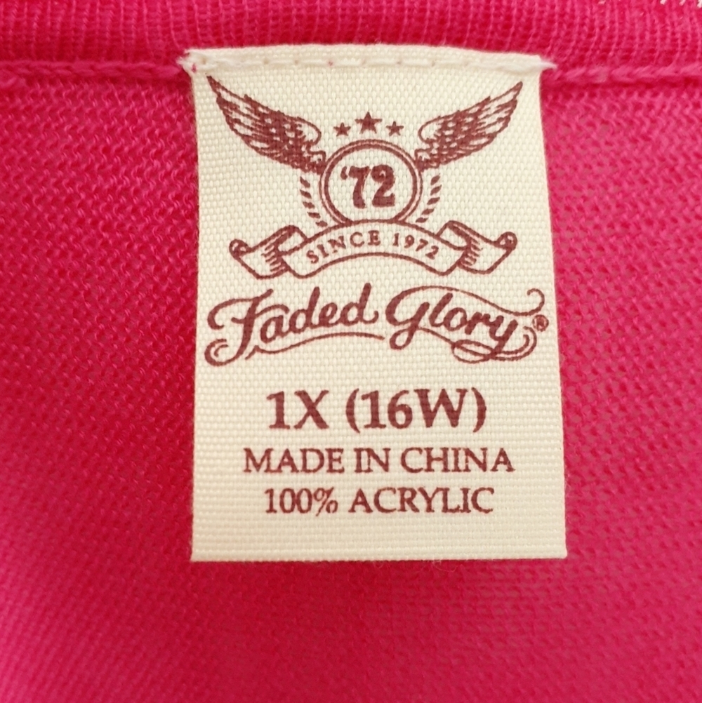 Faded Glory Lightweight Cardigan 1X Open Front 85 - Picture 4 of 5
